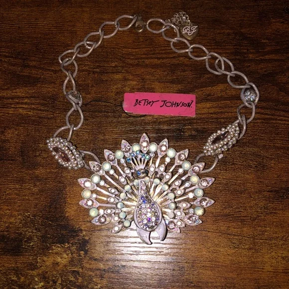 Betsey Johnson Multicolor Peacock Necklace - Picture 2 of 5